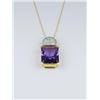 Image 4 : Wonderful Radiant cut Amethyst and Diamond Pendant
