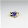 Image 2 : Striking Contemporary Tanzanite and Diamond Ring