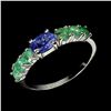 Image 1 : Natural  Colombian Emerald & Tanzanite Ring