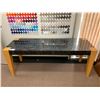 Image 1 : MODERN BIRDSEYE MAPLE & BLACK FINISH CONSOLE TABLE - APPROX. 8FT X 2FT X 2 1/2FT