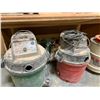 Image 5 : GROUP OF 3 ASSORTED  SHOP VACS & ROLLING WOODEN WORK TABLE