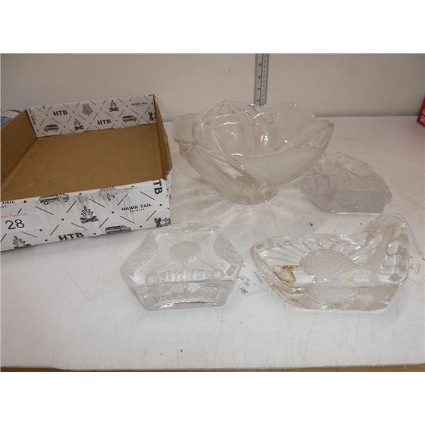 crystal golf decorations, decorative glass dish