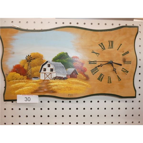wooden decorative barn wall clock