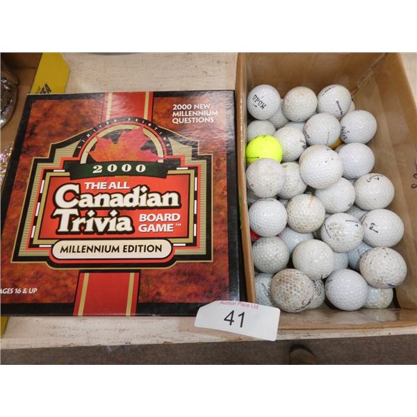 Canadian Trivia board game, golf balls