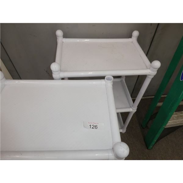 white 3-tier shelves