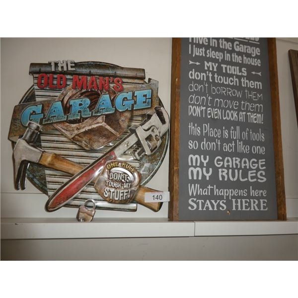 garage signage