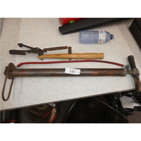 vintage bicycle pump/ clay pigeon thrower
