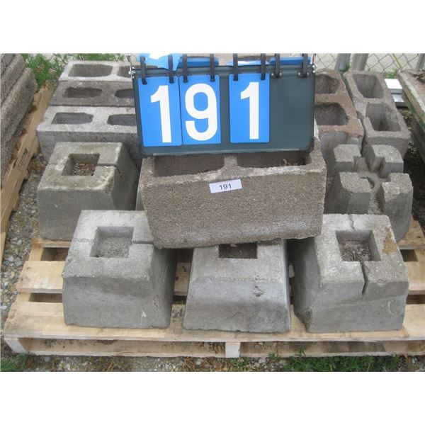 6- 4" x 4" post blocks & 12-cinder blocks