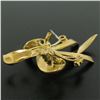 Image 6 : Vintage 18k Yellow Gold Multi Ribbon Sapphire and Pearl Elegant Pin Brooch