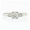 Image 4 : Antique Art Deco Platinum 0.46 ctw Old European VS Diamond Engagement Promise Ri