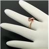 Image 6 : NEW Custom Made 14k Rose Gold Round Bezel Set Ruby Two Stone Simple Bypass Ring