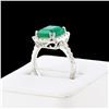 Image 2 : 3.91 ctw Emerald and 0.60 ctw Diamond Platinum Ring (GIA CERTIFIED)