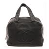 Image 1 : Chanel Black Leather Mesh CC Tote Bag