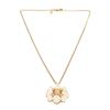 Image 1 : Chanel Gold Orange Pearl Pendant Necklace