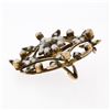 Image 4 : Antique Victorian 14K Yellow Gold Prong & Bezel Seed Pearl Open Round Brooch Pin