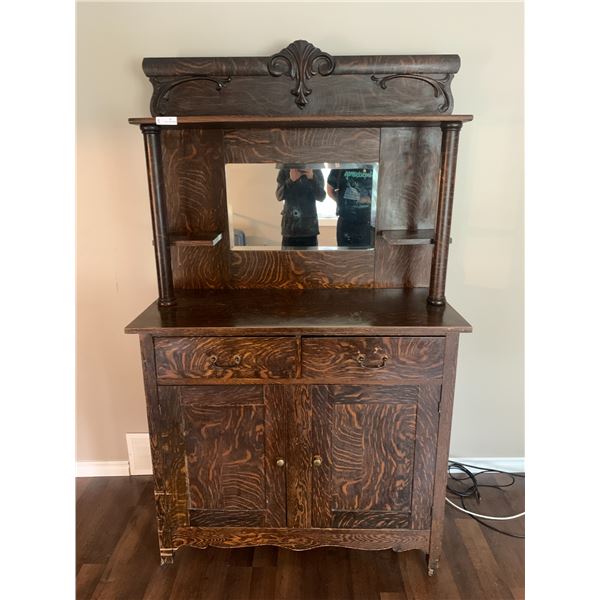 Oak Art Nouveaux Sideboard 44L x 74H x 19D