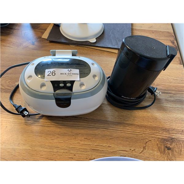 Ultrasonic Cleaner & Proctor Silex Coffee Grinder