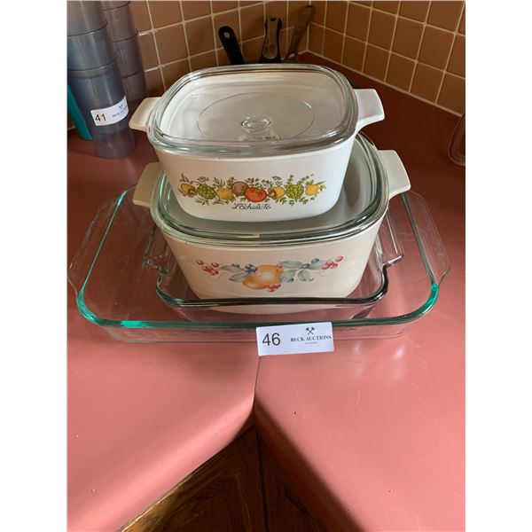 Assorted Pyrex Glassware 4pcs