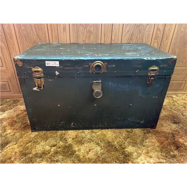 Metal Trunk w/ Contents 33W x 18L x20H
