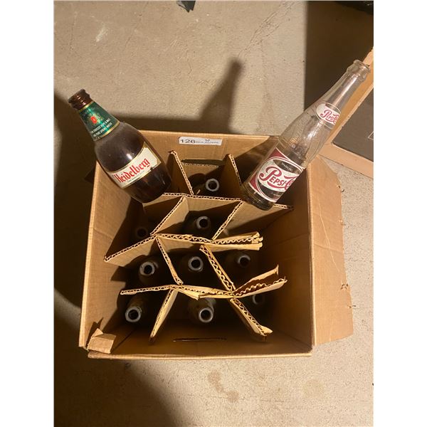 Assorted Vintage Bottles: Pepsi, Orange Crush, Etc
