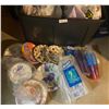 Image 1 : Large Tote of Cups, Paper Plates and Plastic Cuttlery