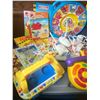 Image 2 : Tote of Assorted Baby Toys, Books and Baby Monitor