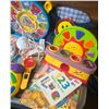 Image 3 : Tote of Assorted Baby Toys, Books and Baby Monitor