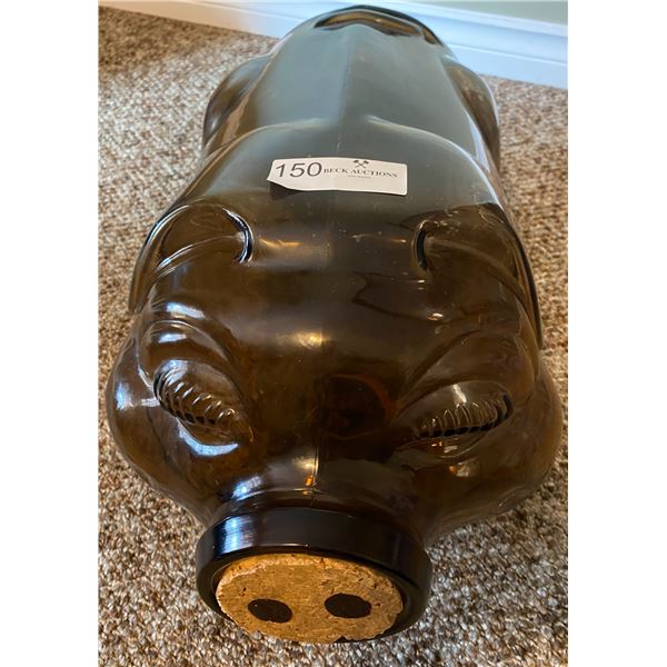 Large Decorative Glass Pig Container