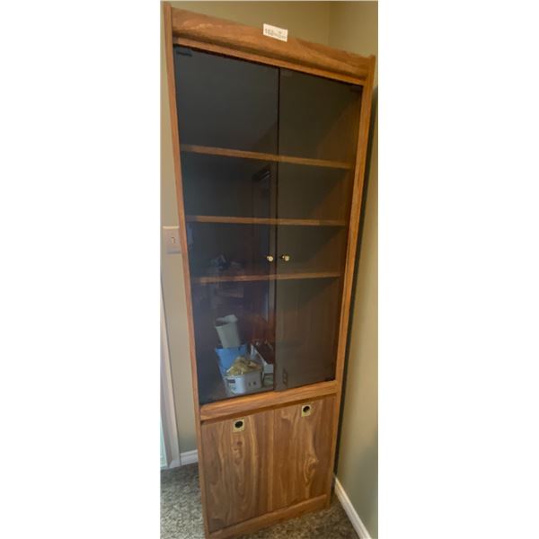 Wooden Bookshelf w/ Glass Doors 24W x 18D x 74H