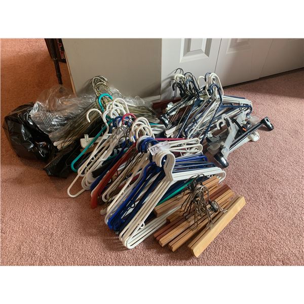Large Assortment of Clothing Hangers