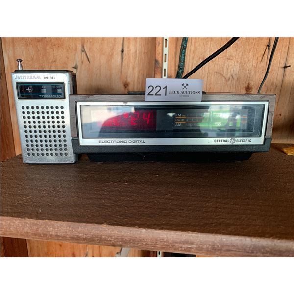 GE Digital Alarm Clock and Jetstream Transistor Radio