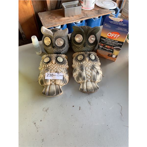 4 Owl Solar Lights and Off Thermacell Refills