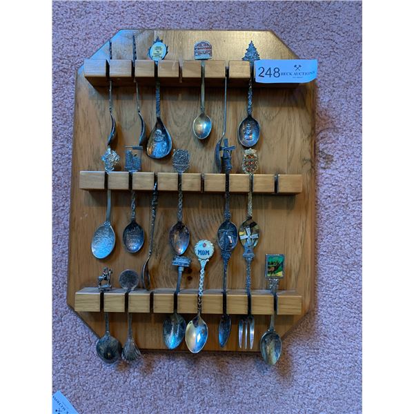 Collection Collector Spoons and Display Approx 20pcs