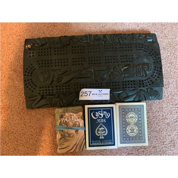 Vintage Crib Board and Playing Cards