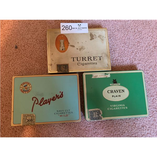 Vintage Tobacco Tins -  Craven, Players, Turret