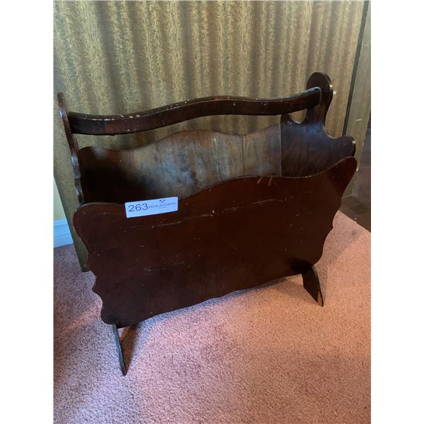 Vintage Wood Magazine Rack