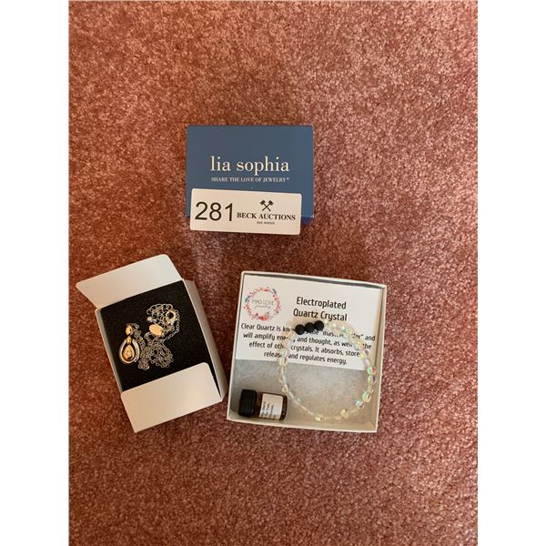 Quartz Bracelet and Lia Sophia Necklace