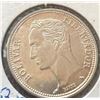 Image 2 : VENEZUELA 2 DOS BOLIVARES 1965 SILVER COIN 835% A/UNCIRCULATED