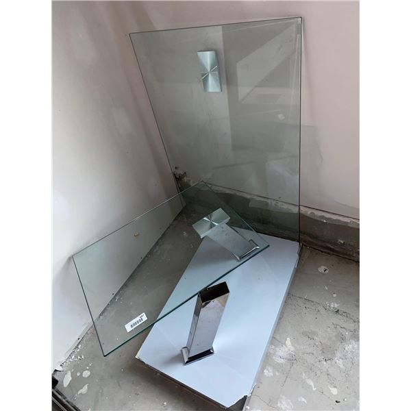 Glass Top Table (See Photo For Damage)