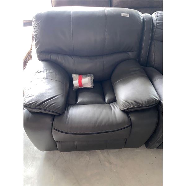 Gray Electric Leather Power Recliner