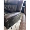 Image 2 : Brown Electric Leather Reclining 3 seat Sofa With USB Port