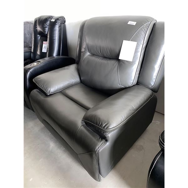 Gray Electric Power Recliner With USB Port