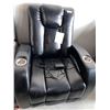 Image 1 : Black Leather Power Theater Recliner With Cup Holders and USB Port
