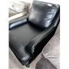 Image 1 : Single Black Studded Leather Occassional Chair