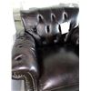 Image 2 : Single Black Leather Studded Arm Pillow Backed parlour Chair