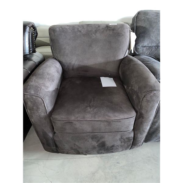 BEST Single Gray Microfiber Upholstered Chair