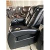 Image 4 : Black Electric Theater Leather Power Recliner With USB Port and Cup Holders