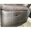 Image 2 : Brown Electric Leather Power Reclining 3 seat Sofa With USB Ports (small tear in arm as pictured)