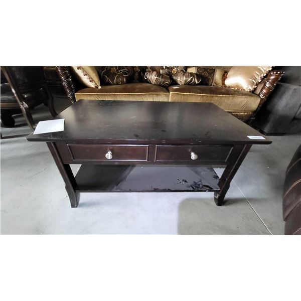 Dark Brown Coffee Table With Drawers