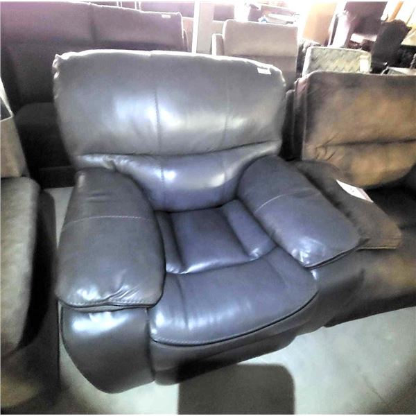 Gray Leather Mechanical Recliner